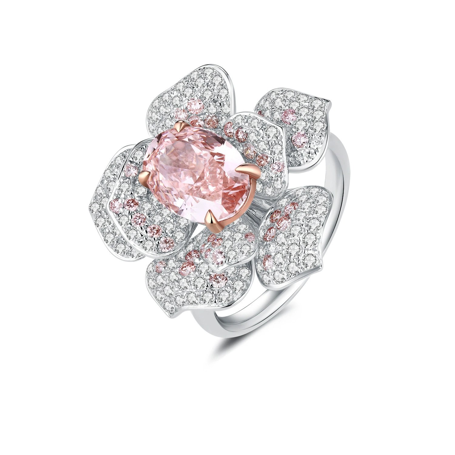 2.8ct Pink Lab-Grown Diamond Oval Ring