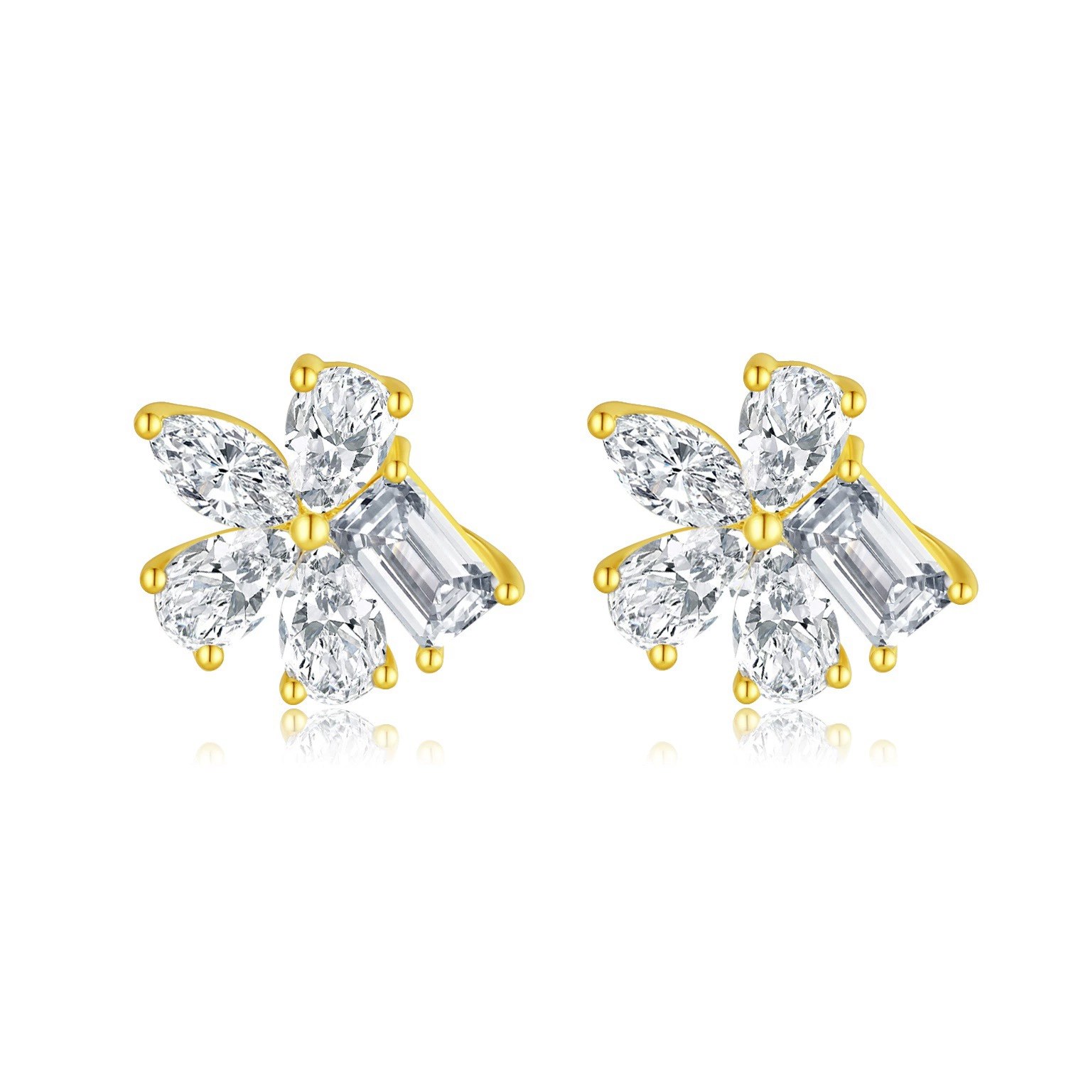 Lab-Grown Diamond Floral Earrings