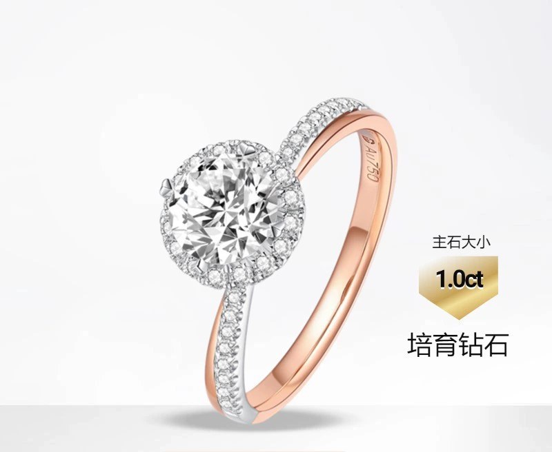 1ct Lab-Grown Diamond Round Ring