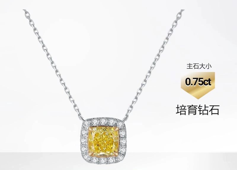 0.75ct Yellow Lab-Grown Diamond Necklace