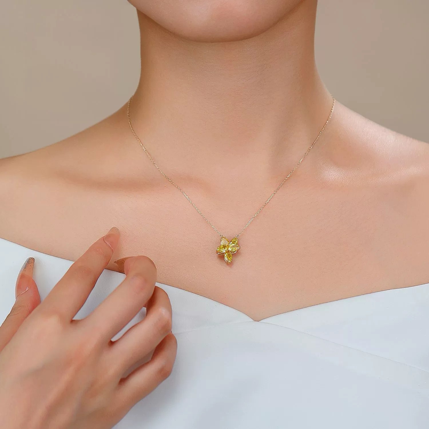 2.6ct Yellow Lab-Grown Diamond Necklace