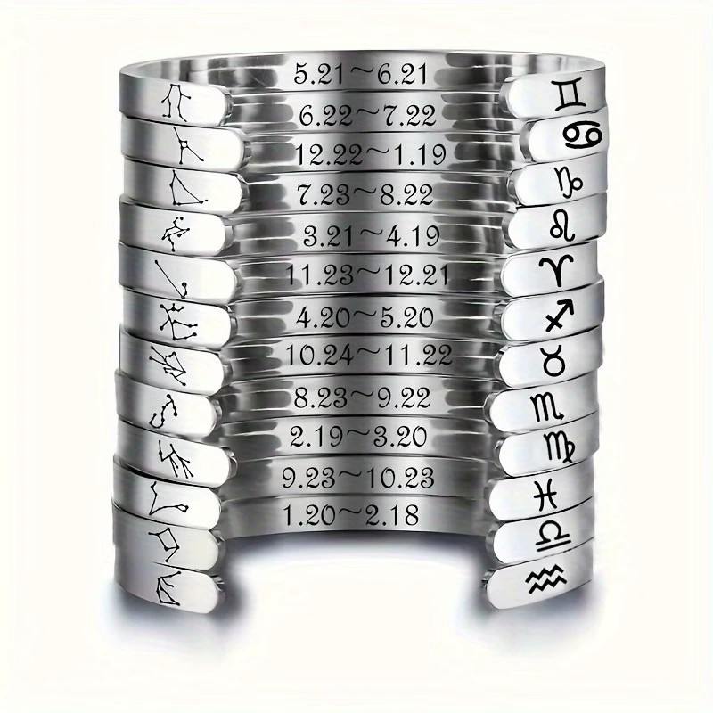 Zodiac & Message Engraved Cuff Bracelet – SASACO Signature Engraved Jewellery