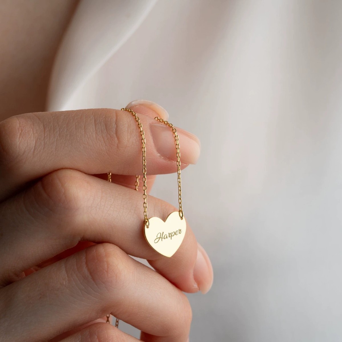 Personalised Heart Engraved Necklace – SASACO Signature Engraved Jewellery