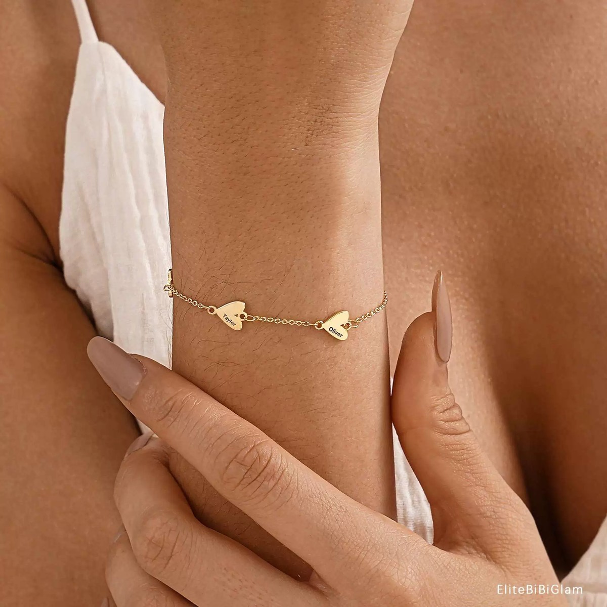 Heart Name Personalised Bracelet – SASACO Signature Engraved Jewellery