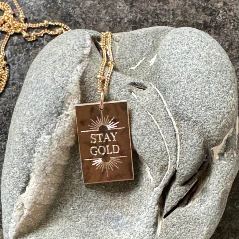 Rectangular Letter Engraved Pendant Necklace – SASACO Signature Engraved Jewellery