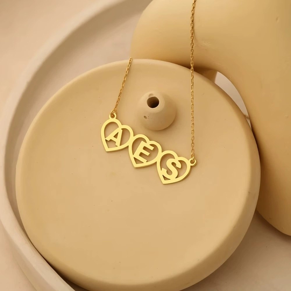 Heart Initial Personalised Necklace – SASACO Signature Engraved Jewellery
