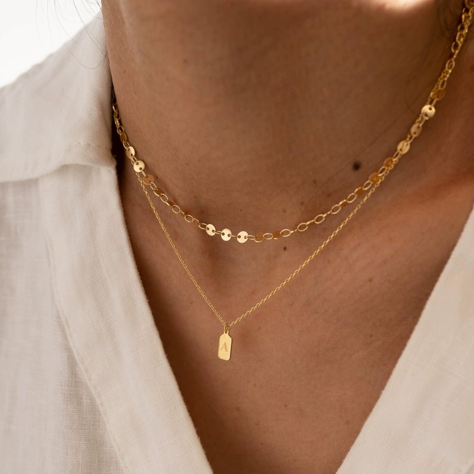 Multi-Initial Plate Necklace – SASACO Signature Engraved Jewellery