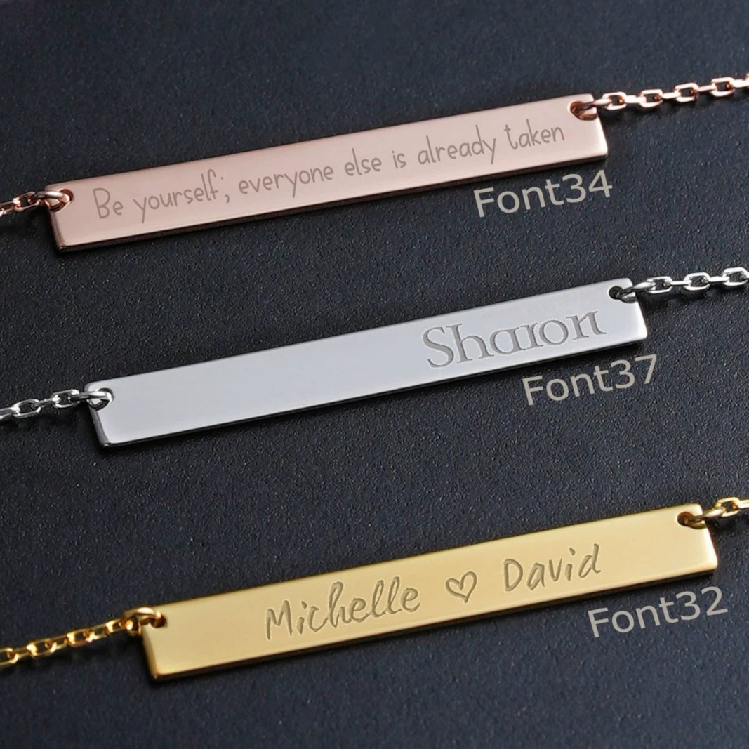 Geometric Bar Engraved Bracelet – SASACO Signature Engraved Jewellery