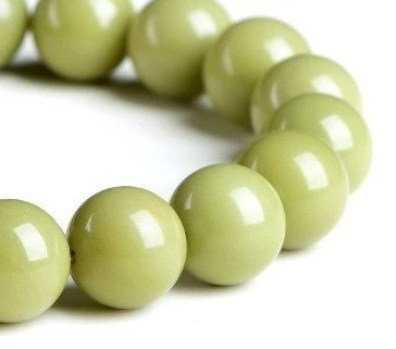 Natural Avocado Alashan Agate Bracelet