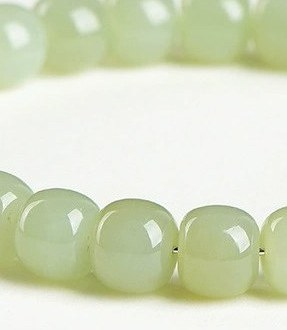 Natural Qingshui Hetian Jade Faceted Bracelet