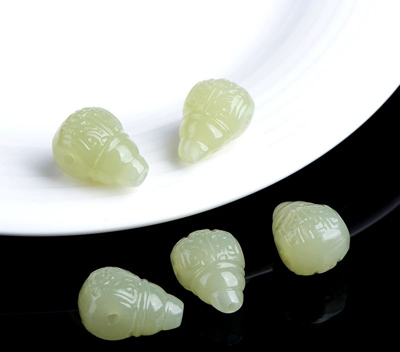 Natural Qingshui Hetian Jade Three-Way Bead