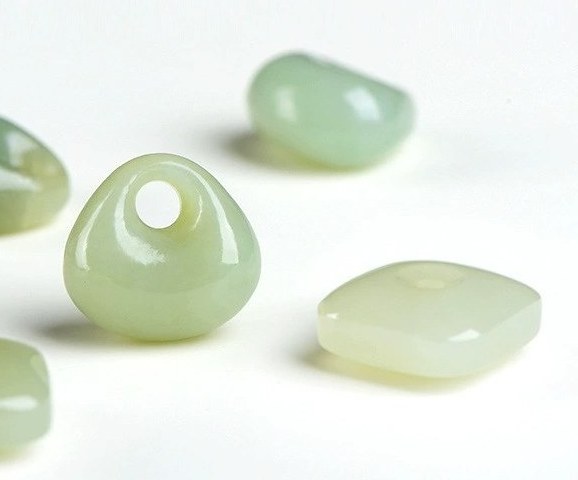 Natural Qingshui Hetian Jade Lock Pendant