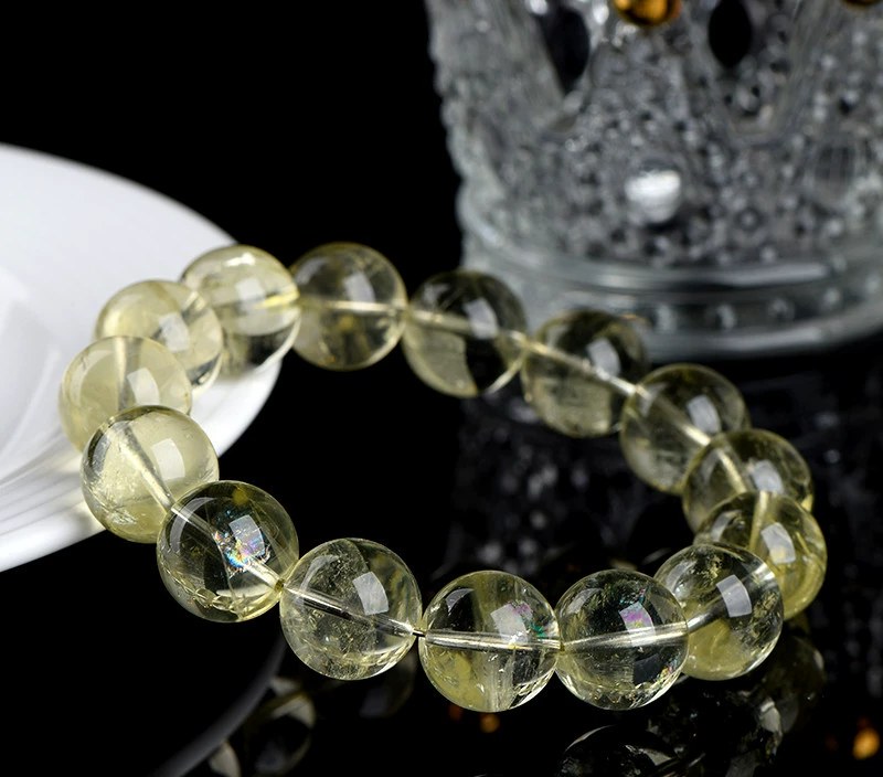 Natural Lemon Yellow Rainbow Quartz Bracelet