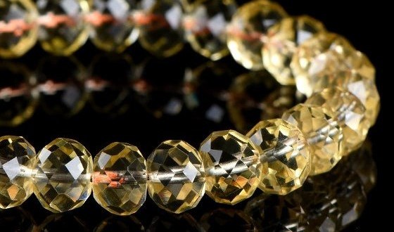 Natural Faceted Citrine Disc Bracelet