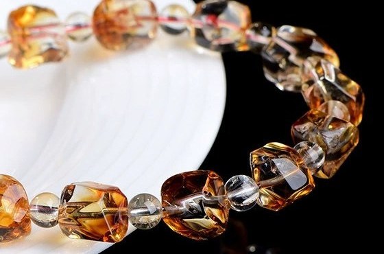 Natural Two-Tone Citrine Freeform Bracelet