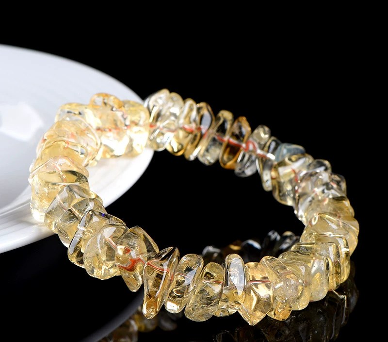 Natural Citrine Freeform Stone Bracelet