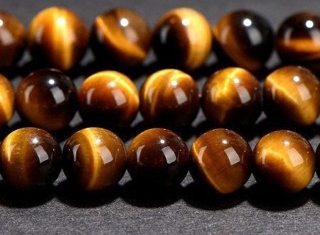 Natural Yellow Tiger's Eye Round Beads