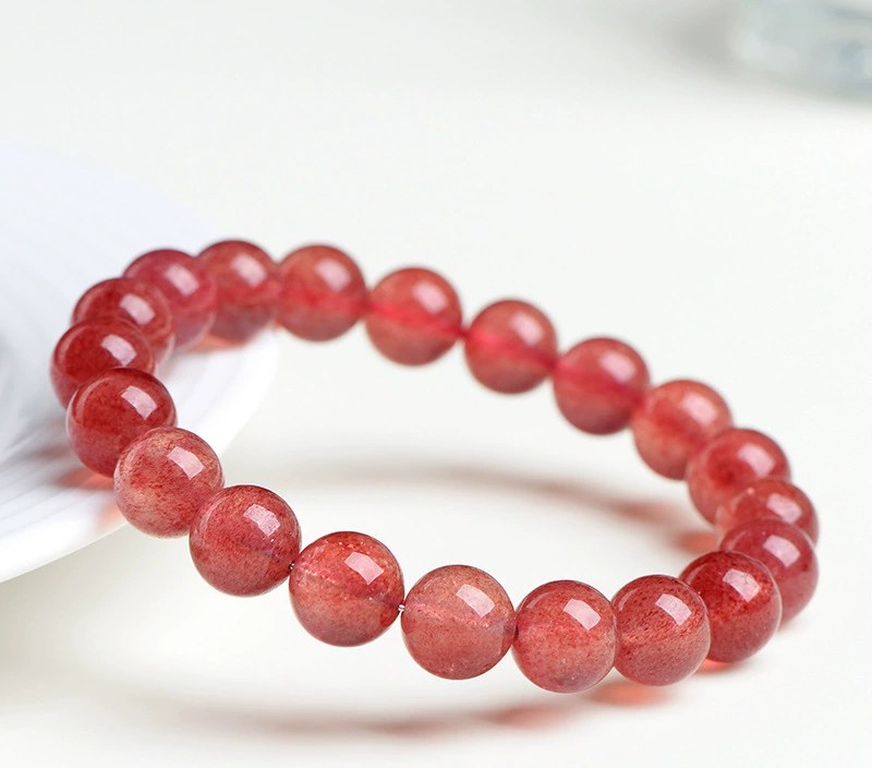 Natural Strawberry Quartz Round Beads