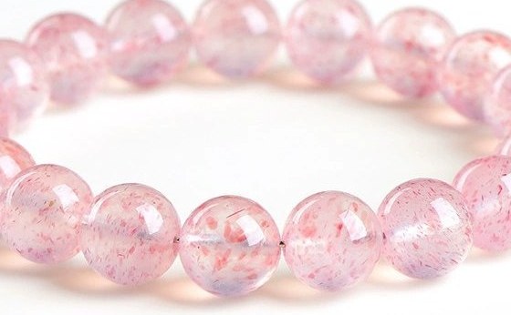 Natural Icy Strawberry Quartz Bracelet