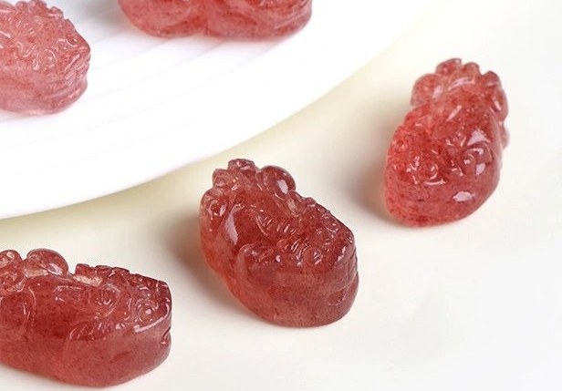 Natural Strawberry Quartz Pixiu Pendant
