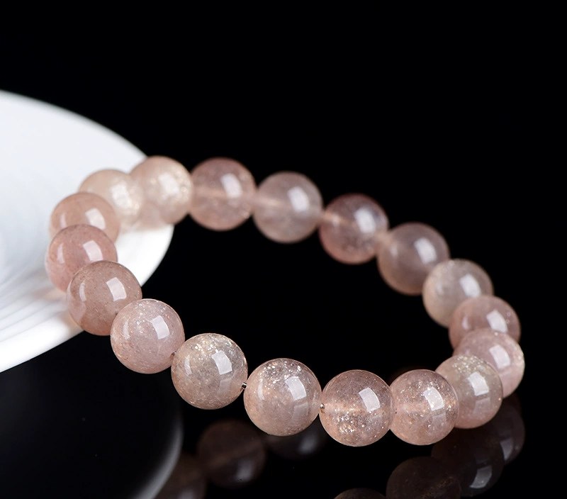 Natural Starlight Strawberry Quartz Bracelet