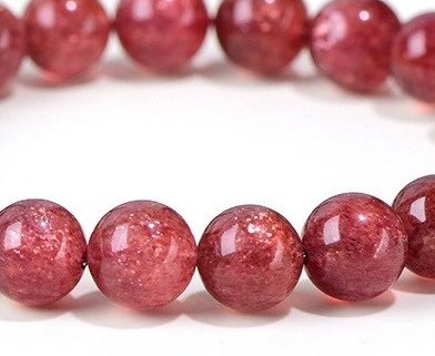 Natural Starlight Strawberry Quartz Bracelet