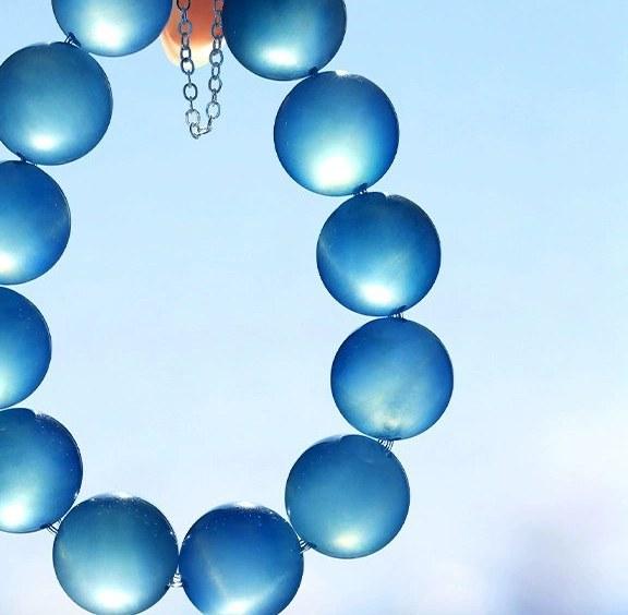 Natural Aquamarine Bubble-Bead Bracelet
