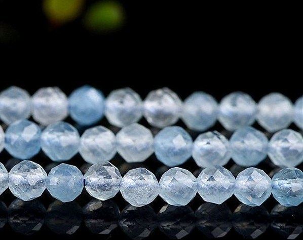 Natural Faceted Aquamarine Beads