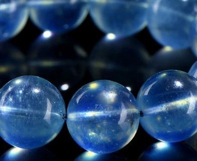 Natural 7A Black-Flash Aquamarine Bracelet