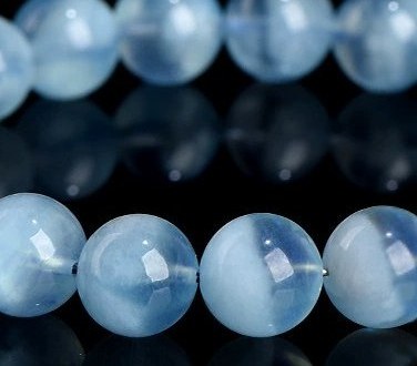 Natural Aquamarine Half-Bowl Bead Bracelet