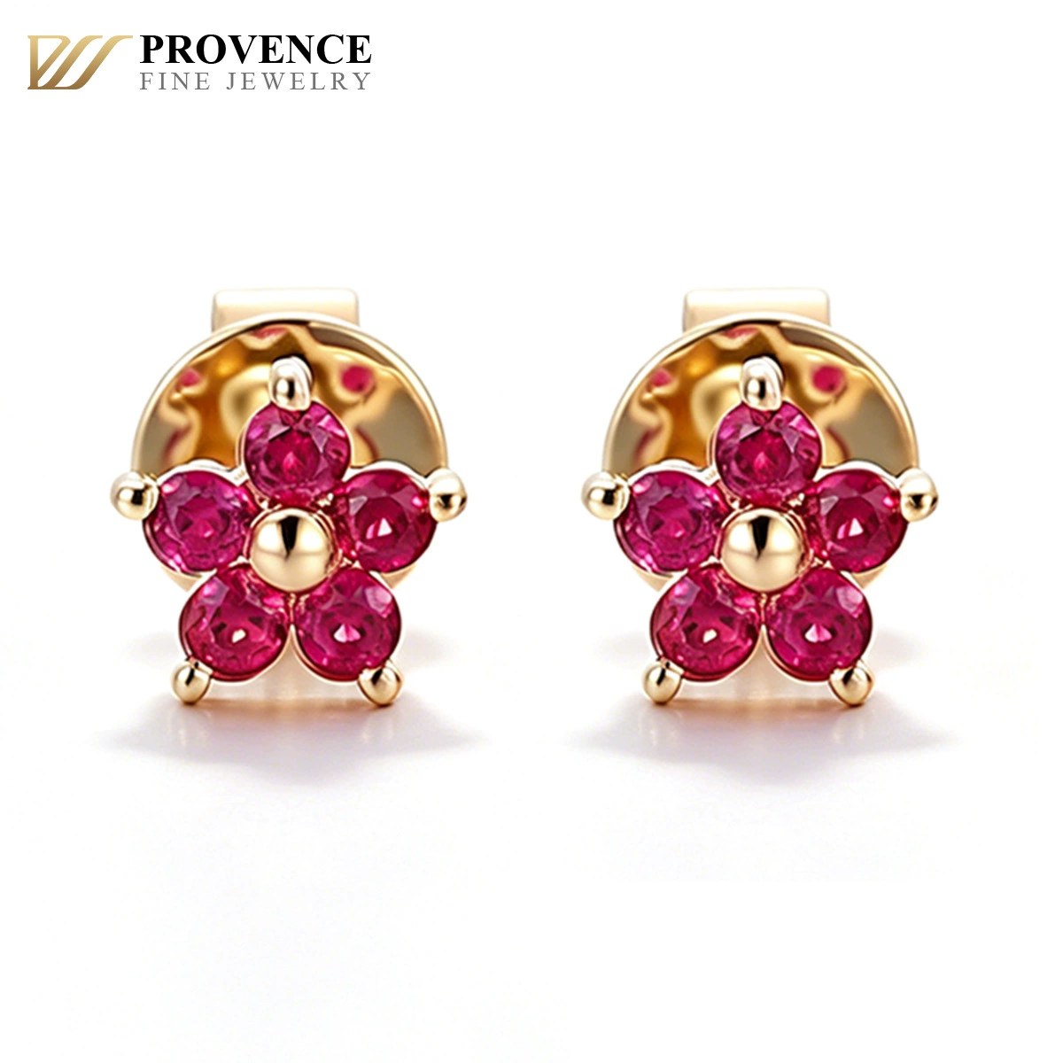 Jedi Lab-Grown Gemstone Floral Stud Earrings