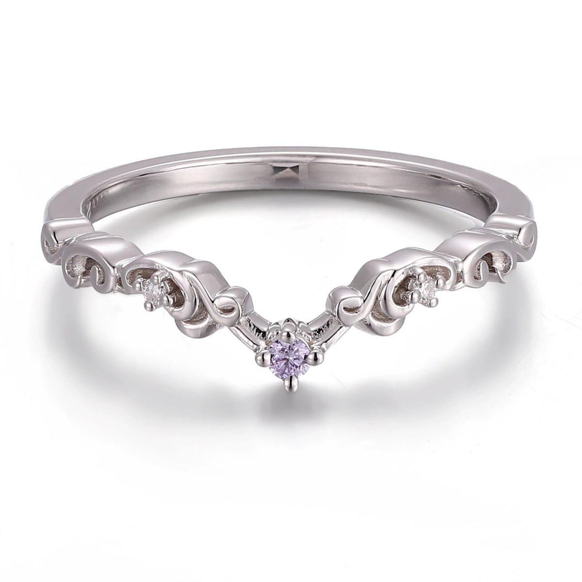 Purple Lab-Grown Gemstone Stackable Band
