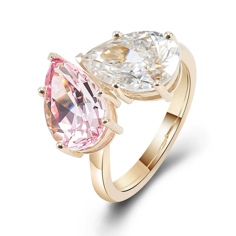 Twin-Stone Lab-Grown Pink Gemstone Ring
