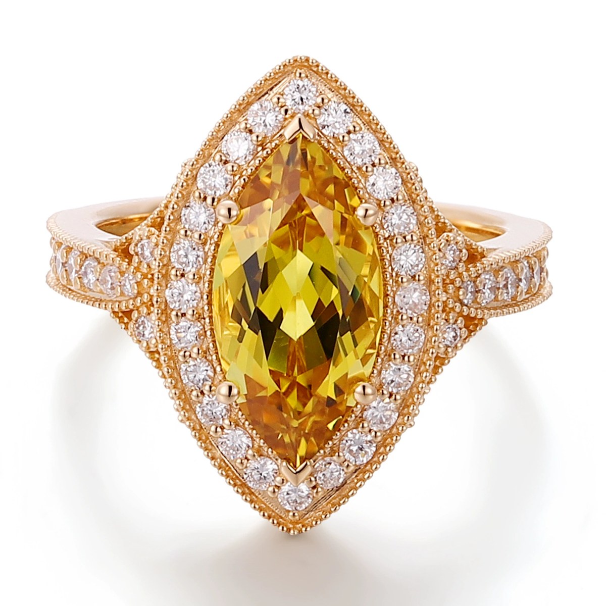 4ct Lab-Grown Yellow Gemstone Ring