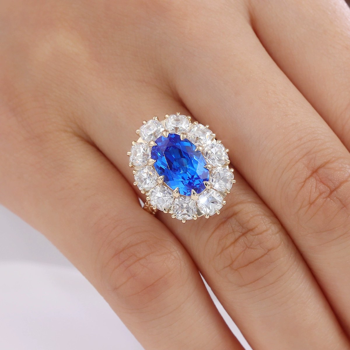 Detachable Lab-Grown Blue Sapphire Ring
