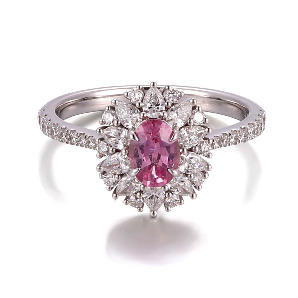 Oval Lab-Grown Purple Gemstone Ring