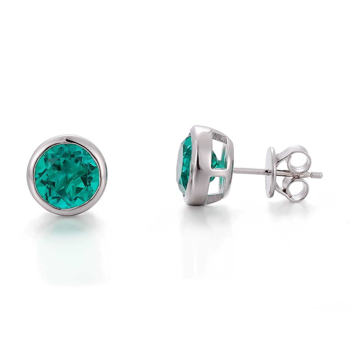 2ct Lab-Grown Emerald Stud Earrings
