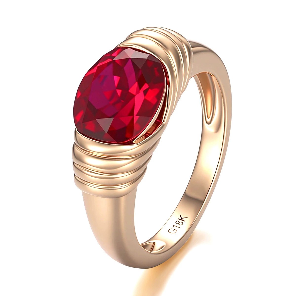 Vera Oval Lab-Grown Ruby Ring