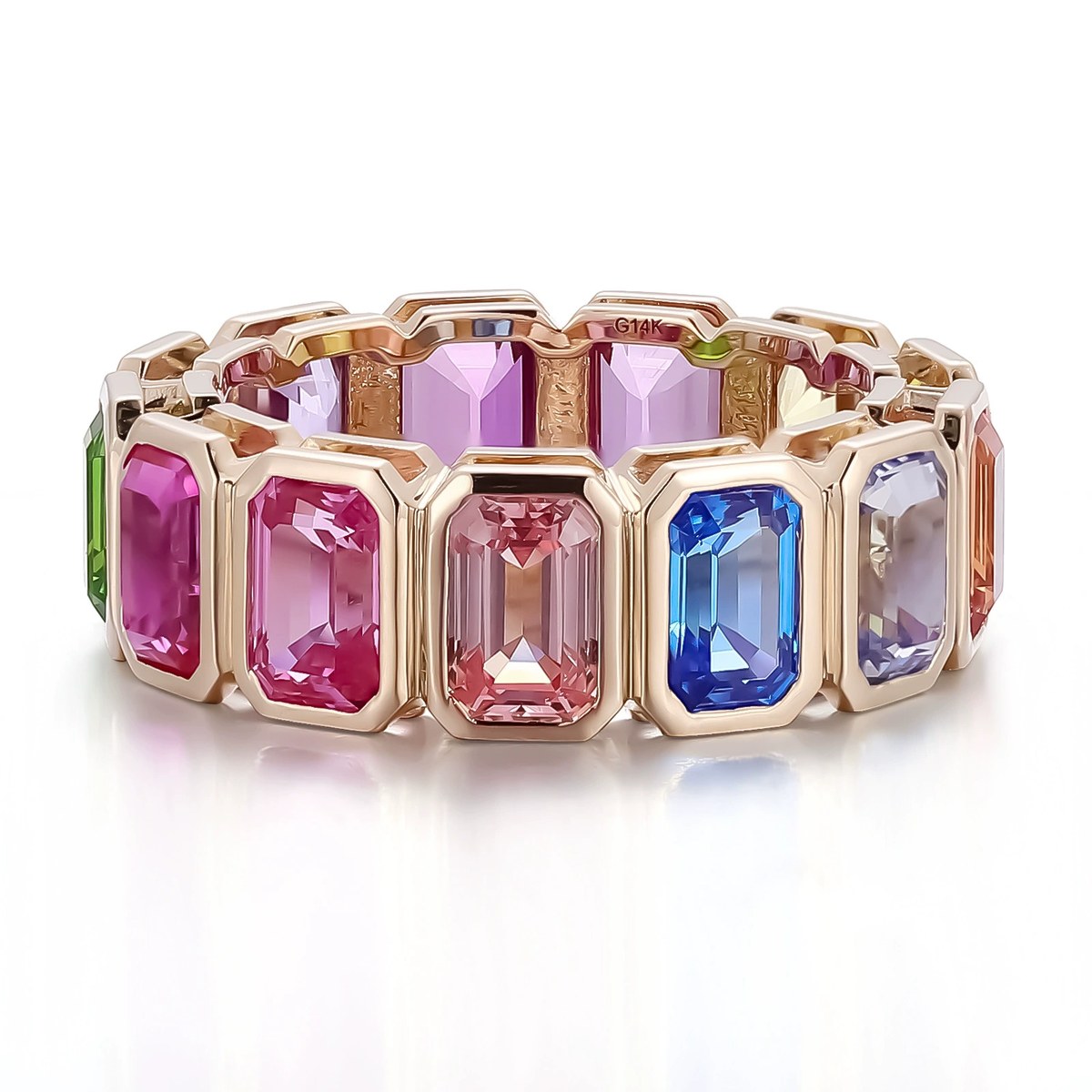 Celeste Lab-Grown Multi-Coloured Sapphire Eternity Ring