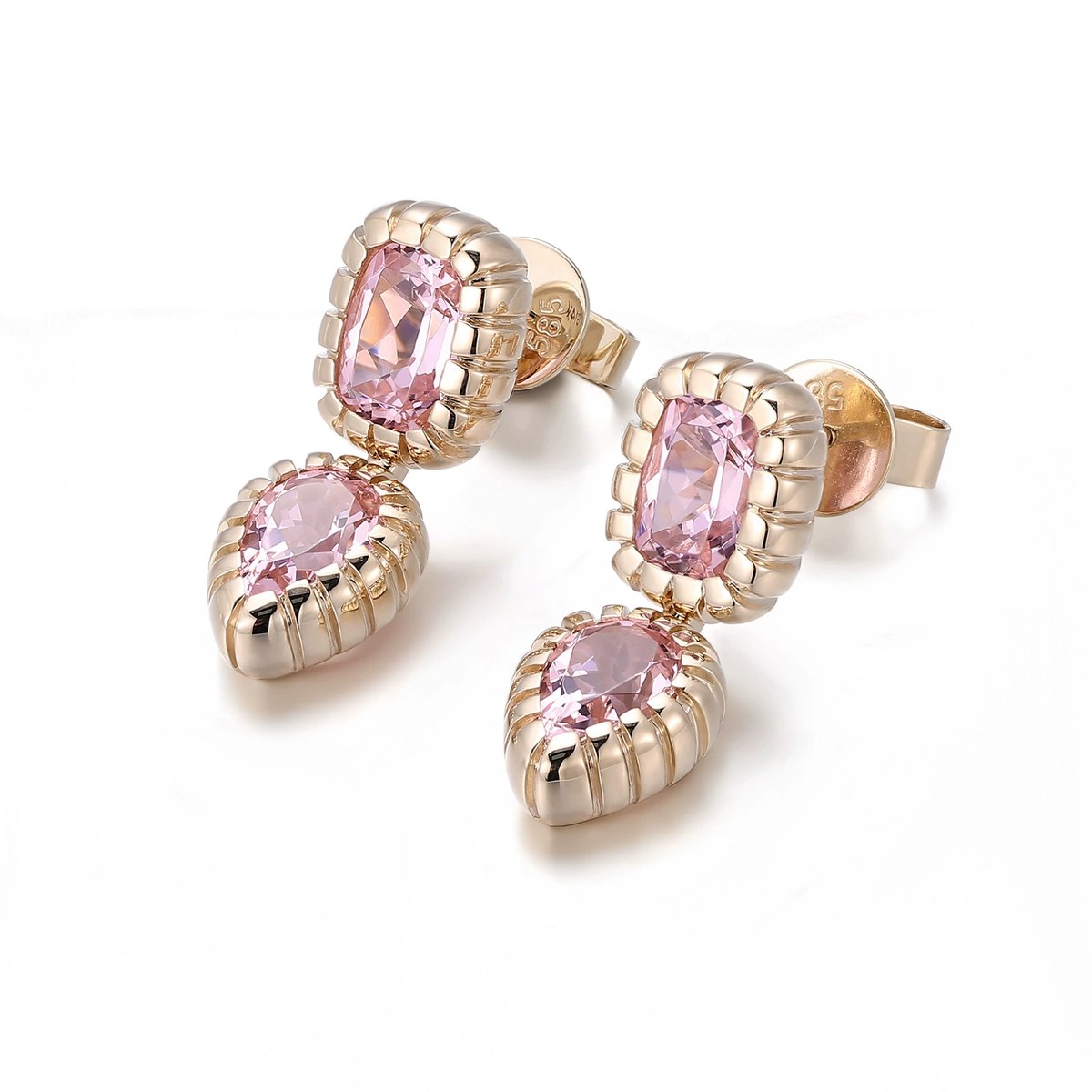 Roselle Lab-Grown Pink Gemstone Drop Earrings