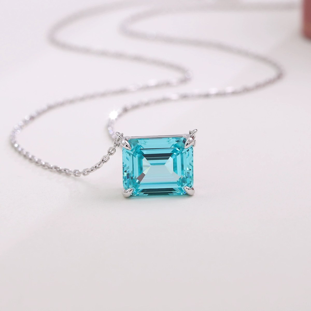 Maris 3ct Lab-Grown Aquamarine Necklace