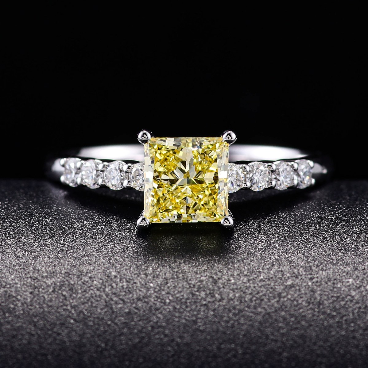 Aveline 1ct Princess-Cut Yellow Lab-Grown Diamond Ring