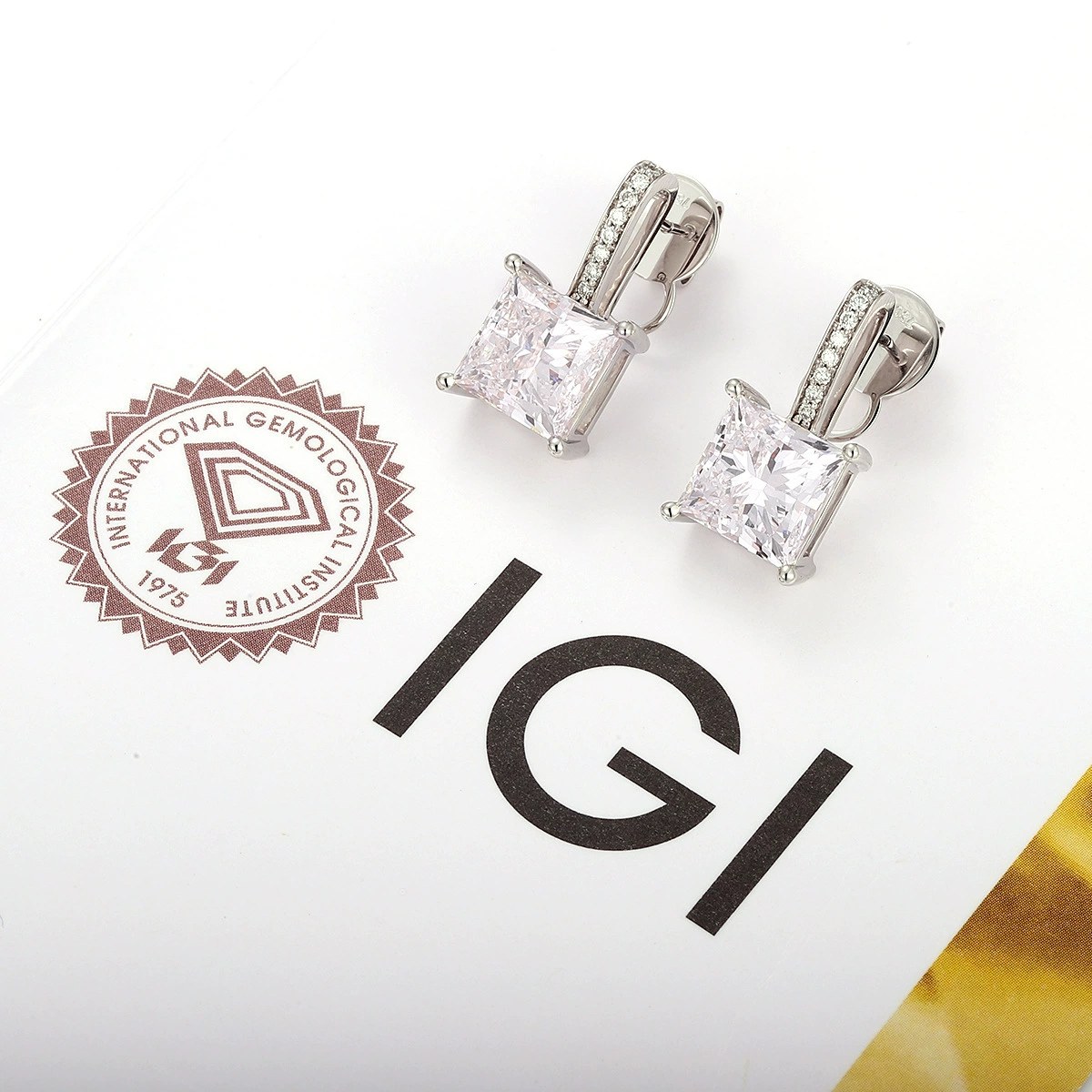 Alina 3ct Princess-Cut Lab-Grown Diamond Stud Earrings