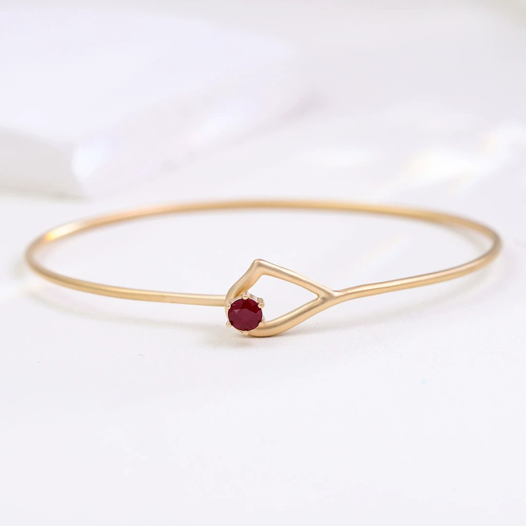 Odelia Plain Gold & Platinum Bangle