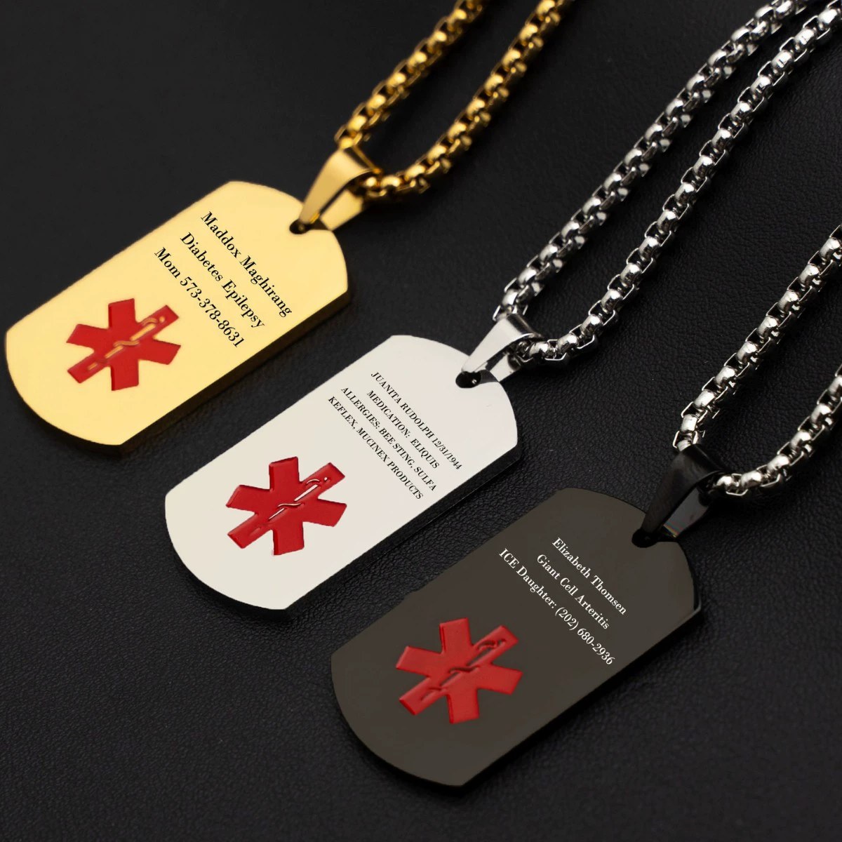 Medical Caduceus Dog Tag Necklace