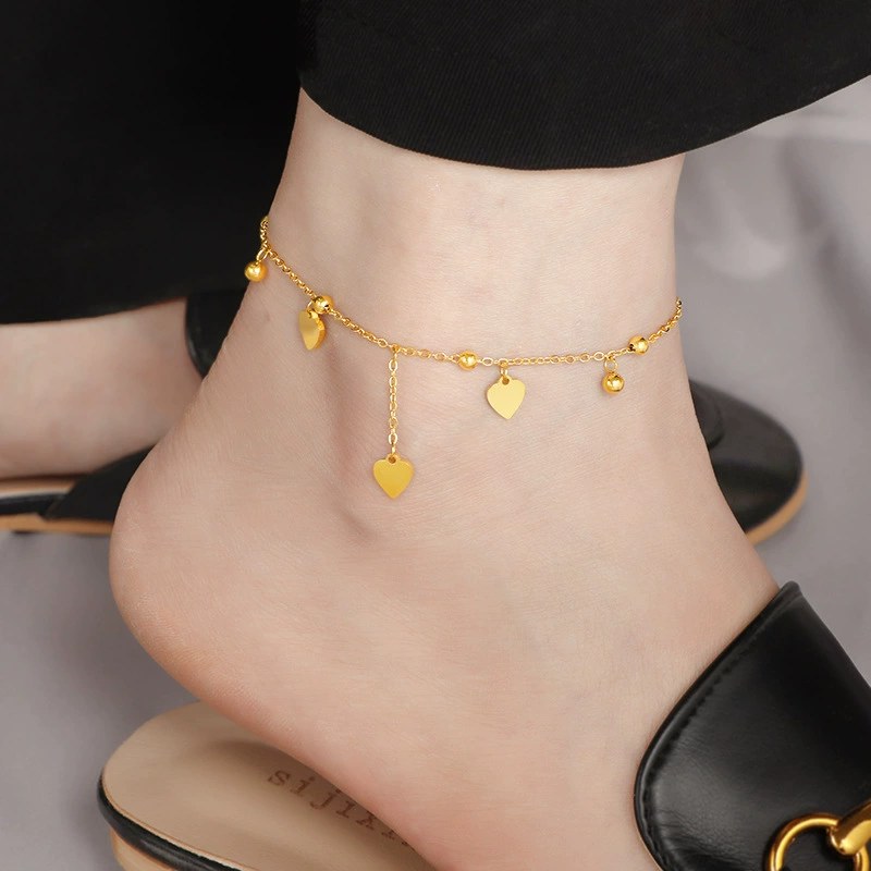 Heart Tassel Anklet