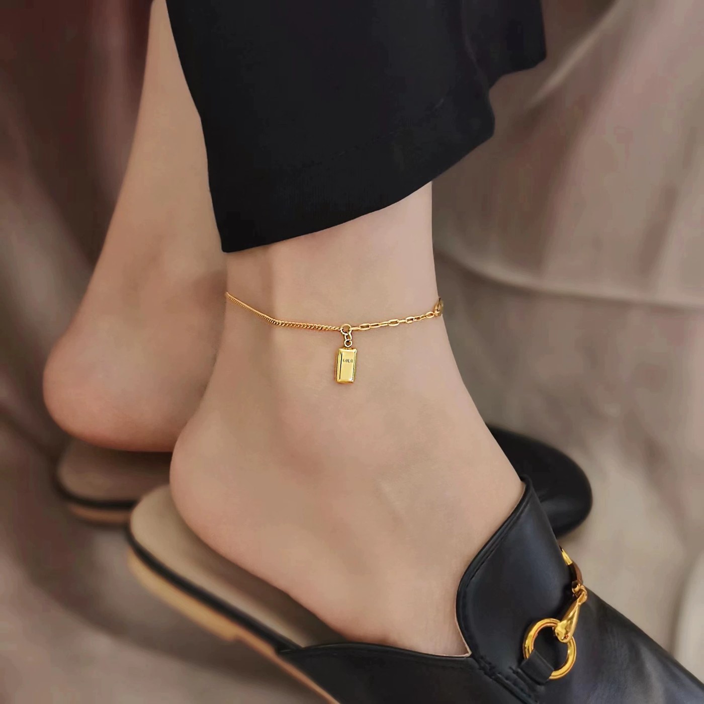 Gold Bar Fortune Anklet