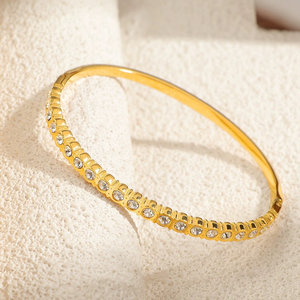 Half-Row Crystal Bangle