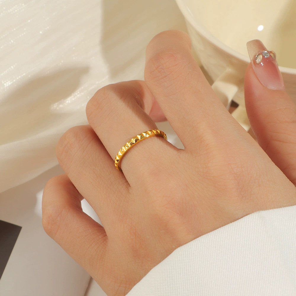 Studded Triangle Ring