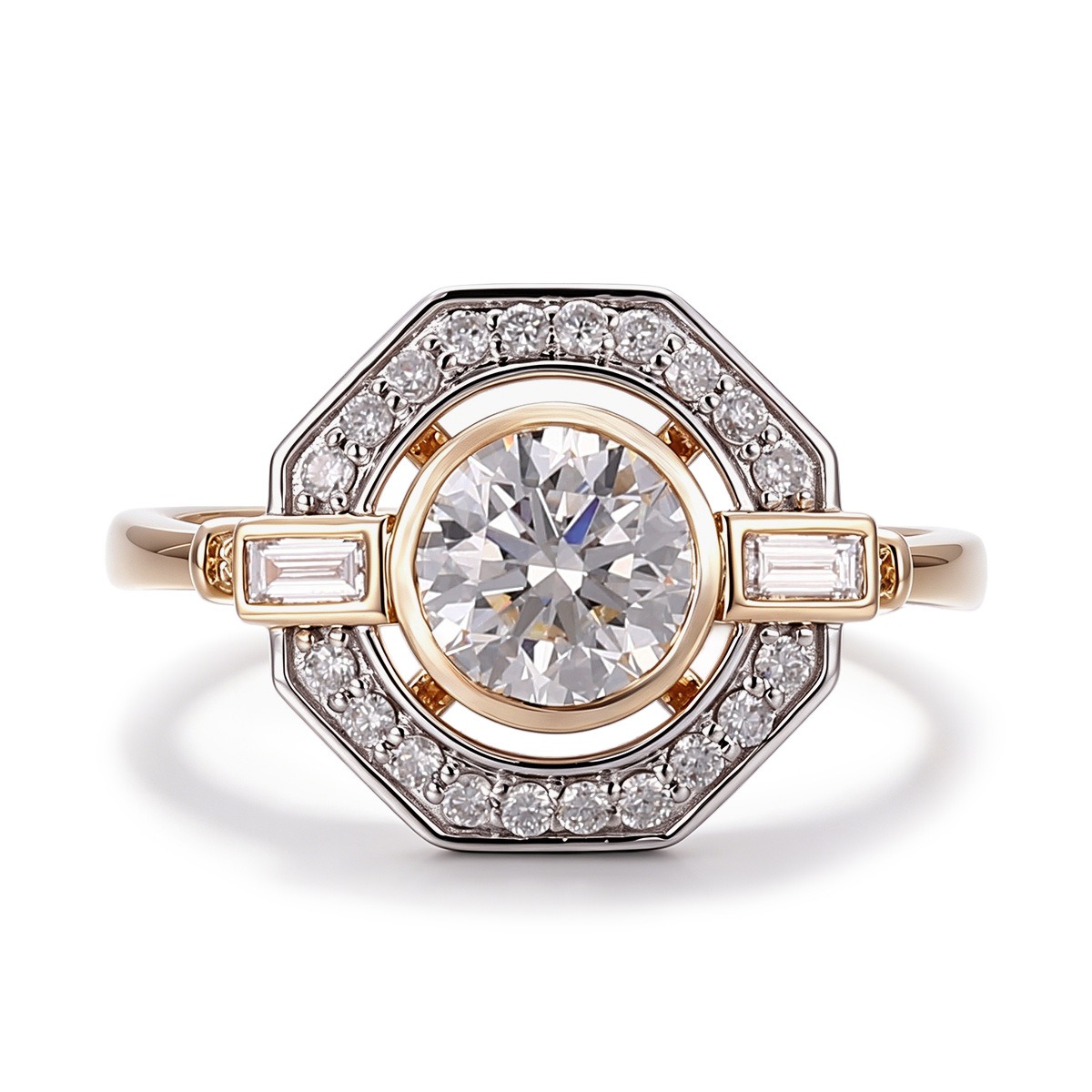 Aurora Octagonal Halo Lab-Grown Diamond Ring